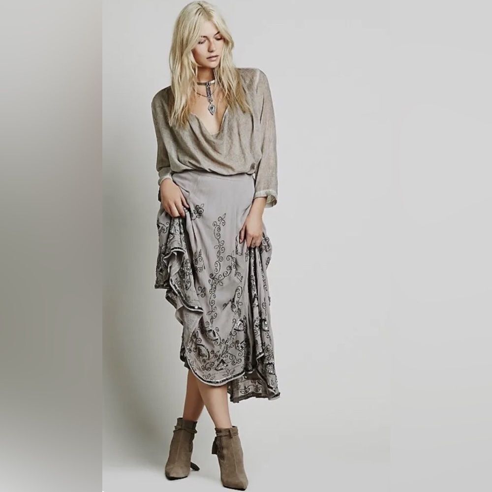 Free People dance with me asymmetrical maxi skirt